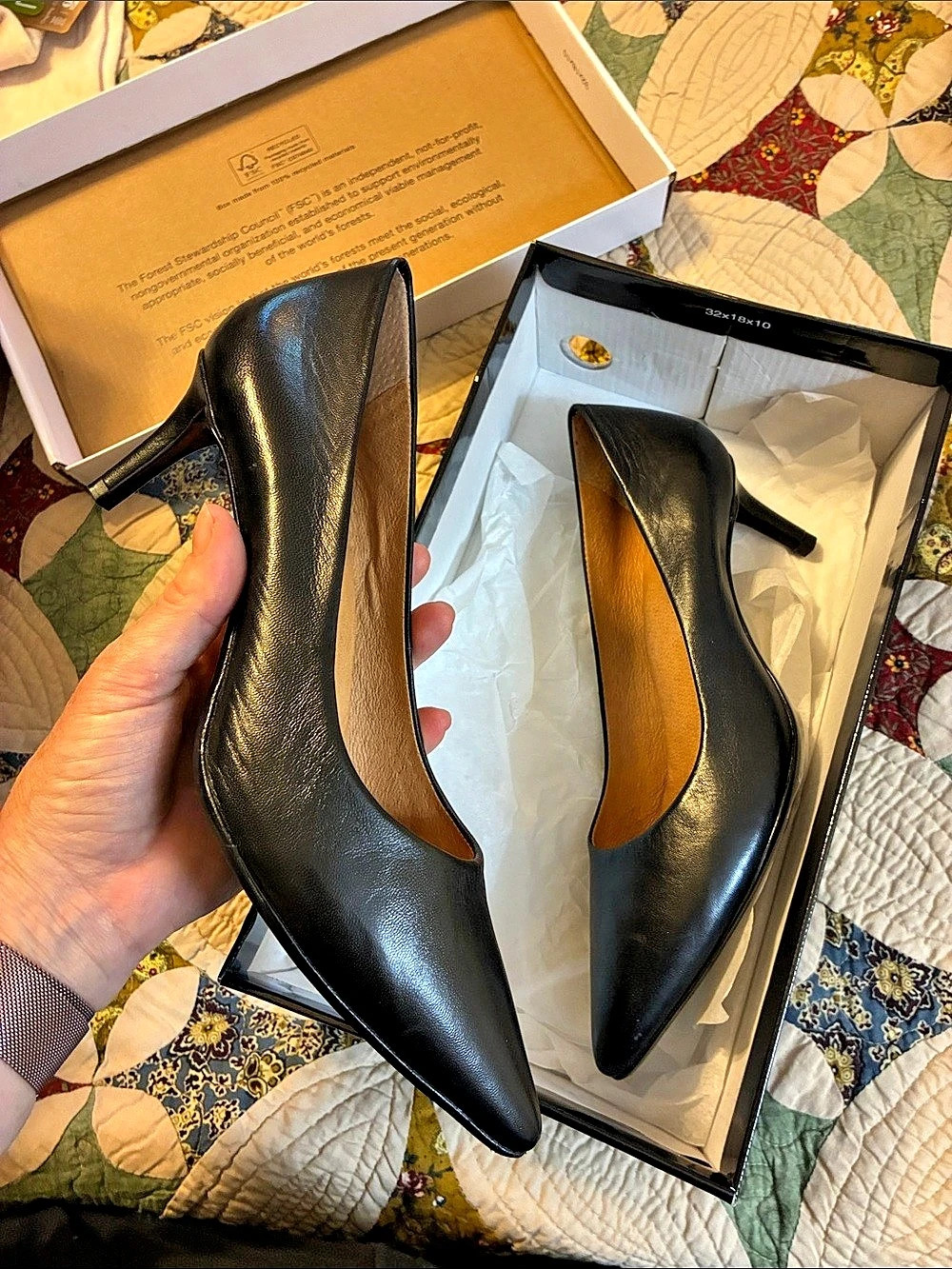 Antonio Melani Pointed Toe Pumps in Black